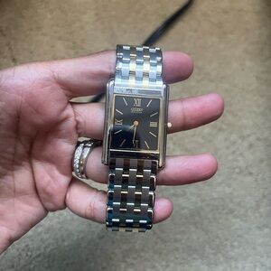 Citizen men’s ecodrive stiletto 2 tone bracelet watch